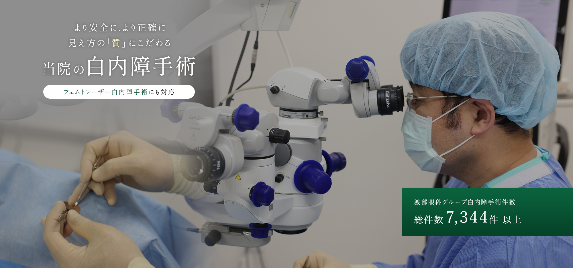 より安全に、より正確に 見え方の「質」にこだわる 当院の白内障手術 フェムトレーザー白内障手術にも対応 